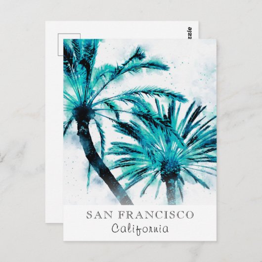 Carte Postale *~* Palm- Exotique AP25 Personnaliser Voyage Abstr (Devant / Derrière)