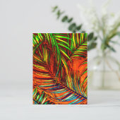 Carte Postale Palm Leaf Art Jungle Fire Edit (Debout devant)