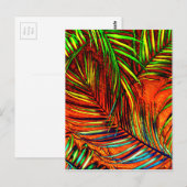 Carte Postale Palm Leaf Art Jungle Fire Edit (Devant / Derrière)