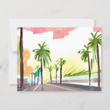 Palm Road | Aquarelle contemporaine moderne