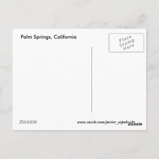 Carte Postale Palm Springs (Dos)