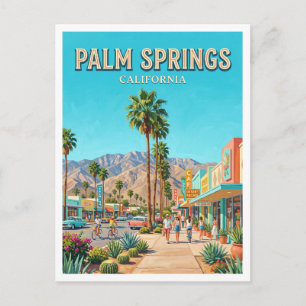 Carte Postale Palm Springs centre-ville oasis désert Californie