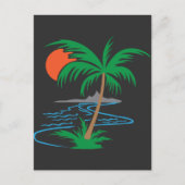 Carte Postale Palm Tree by the River | Tropical Sunset Art (Devant)