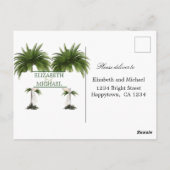 Carte Postale Palm Tree élégant moderne chic mariage juif RSVP (Dos)