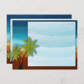 Carte Postale Palm Tree / Plage thème mariage / événement (Devant / Derrière)