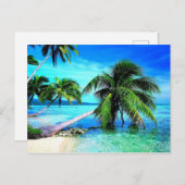 Carte Postale Palm Tree Tropical Island Beach (Devant / Derrière)