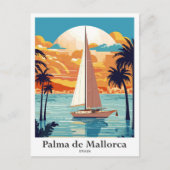 Carte Postale Palma de Majorque Espagne Illustration de voyage (Devant)