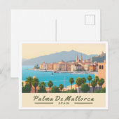Carte Postale Palma de Majorque Espagne Pastel Travel (Devant / Derrière)