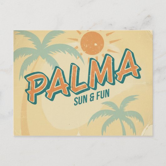 Carte Postale Palma de Majorque, Soleil et Plaisir (Devant)