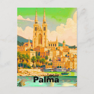 Carte Postale palma spain travel postcard art spain travel postc