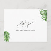 Carte Postale Palme d'aquarelle tropicale Mariage Feuille RSVP (Devant)