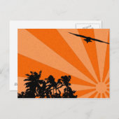 Carte postale Palmes et mouettes (Devant / Derrière)