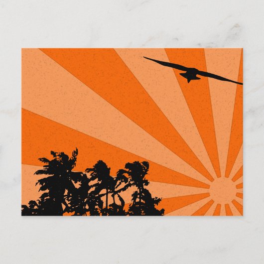 Carte postale Palmes et mouettes (Devant)