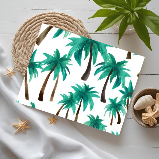 Carte Postale Palmier Aquarelle Simple Moderne