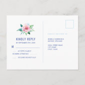 Carte Postale Palmier coloré tropical Feuille mariage RSVP (Dos)