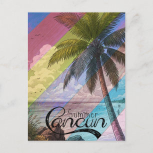 Carte Postale palmier de Cancun, été tropical