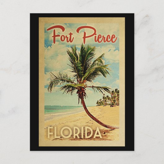 Carte Postale Palmier de Fort Pierce Voyage Rétro (Devant)