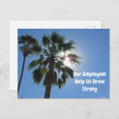 Carte Postale Palmier de reconnaissance des employés Tropical En (Devant / Derrière)