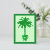 Carte postale Palmier en pot, Émeraude et Vert Cla (Debout devant)