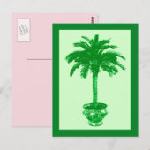 Carte postale Palmier en pot, Émeraude et Vert Cla (Devant / Derrière)