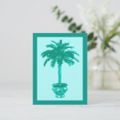 Carte Postale Palmier en pot, turquoise et aqua (Debout devant)