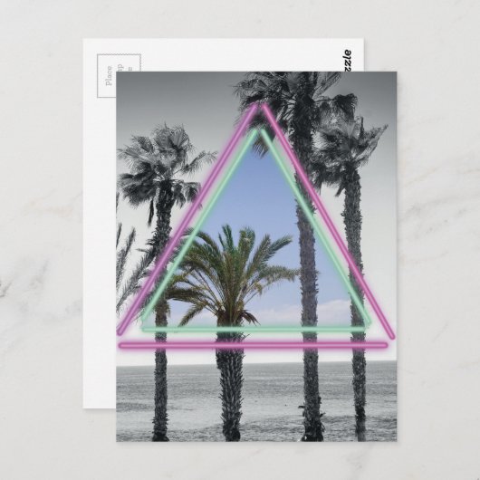 Carte Postale Palmier néon (Devant / Derrière)