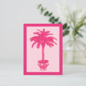 Carte Postale Palmier pointillé, Tons de corail rose (Debout devant)