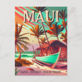 Carte Postale Palmier tropical de l'île de Maui Hawaii dans les (Devant)
