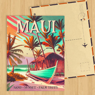 Carte Postale Palmier tropical de l'île de Maui Hawaii dans les 