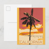 Carte Postale Palmier Vintage de Californie (Devant / Derrière)