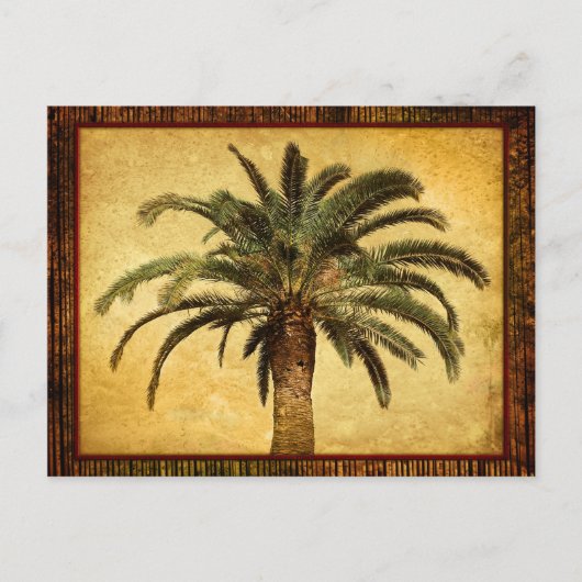 Carte Postale Palmier Vintage - Modèle personnalisé tropical (Devant)