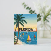 Carte Postale palmier vintage rétro Floride (Debout devant)