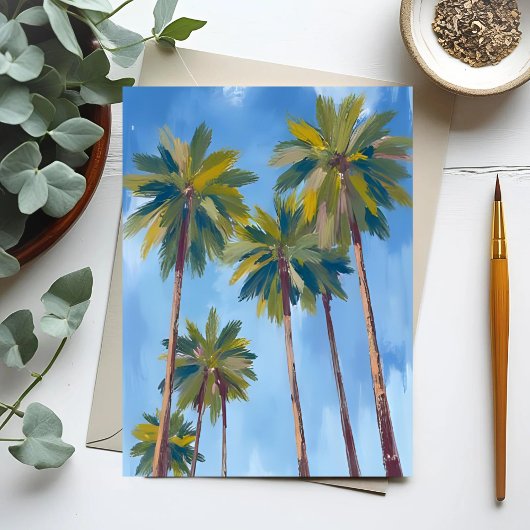Carte Postale Palmiers Aquarelle