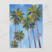 Carte Postale Palmiers Aquarelle (Devant)