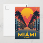 Carte Postale Palmiers Art Déco de Miami Beach (Devant / Derrière)