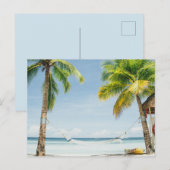 Carte Postale Palmiers et hamac (Devant / Derrière)