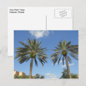 Carte Postale Palmiers jumeaux (Devant / Derrière)