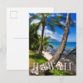 Carte Postale Palmiers le long de la plage de Hideaways (Devant / Derrière)