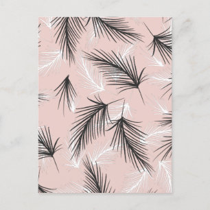 Carte Postale Palmiers Noir Blanc Ton Terreux Rose