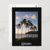 Carte Postale Palmiers soleil hawaïen avec texte (Devant / Derrière)