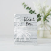 Carte Postale Palmiers sur Merci de plage en bois Arrière - plan (Debout devant)