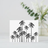 Carte Postale Palmiers tropicaux exotiques noirs et blancs (Debout devant)