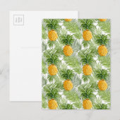 Carte Postale Palmiers tropicaux Feuilles et ananas (Devant / Derrière)