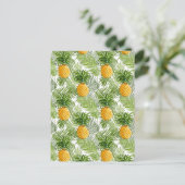 Carte Postale Palmiers tropicaux Feuilles et ananas (Debout devant)