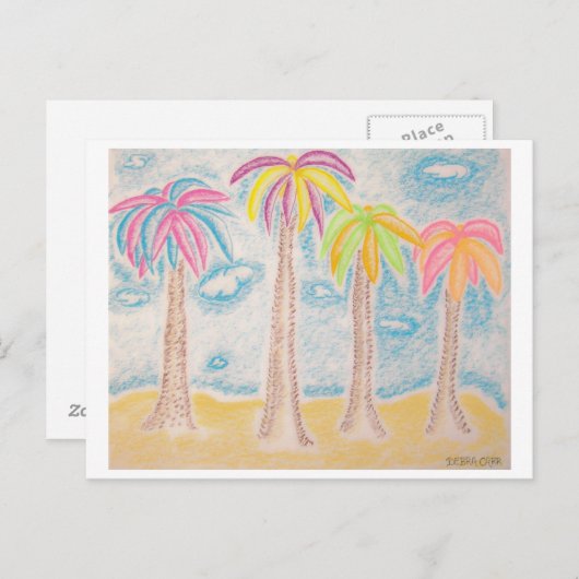 Carte postale Palms colorée (Devant / Derrière)