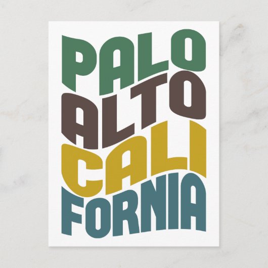 Carte Postale Palo Alto California Retro Wave (Devant)