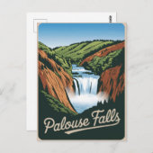 Carte Postale Palouse Falls Vintage (Devant / Derrière)