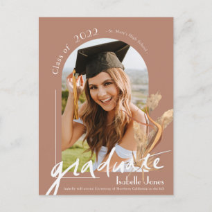 Carte Postale Pampas Grass Arch Photo Faire-part de graduation