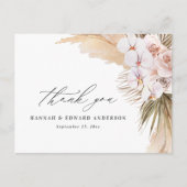 Carte Postale Pampas herbe moderne botanique bohème mariage post (Devant)