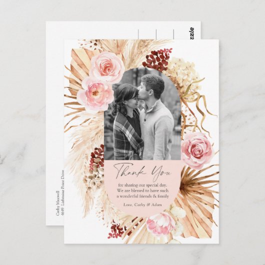 Carte Postale Pampas Pampas Pampas Pampas Pampas Floral Photo Ma (Devant / Derrière)